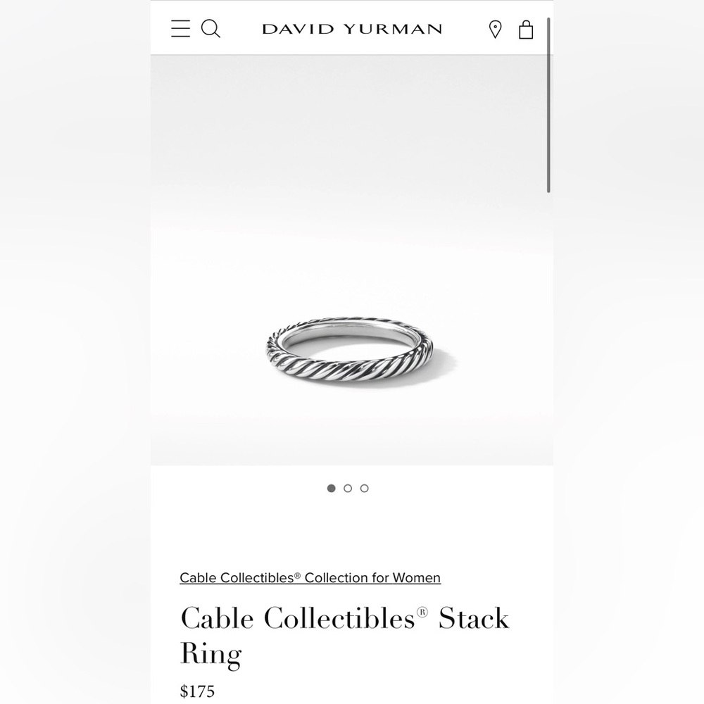 David Yurman Cable Stack Ring Sterling Silver 925 Size 6